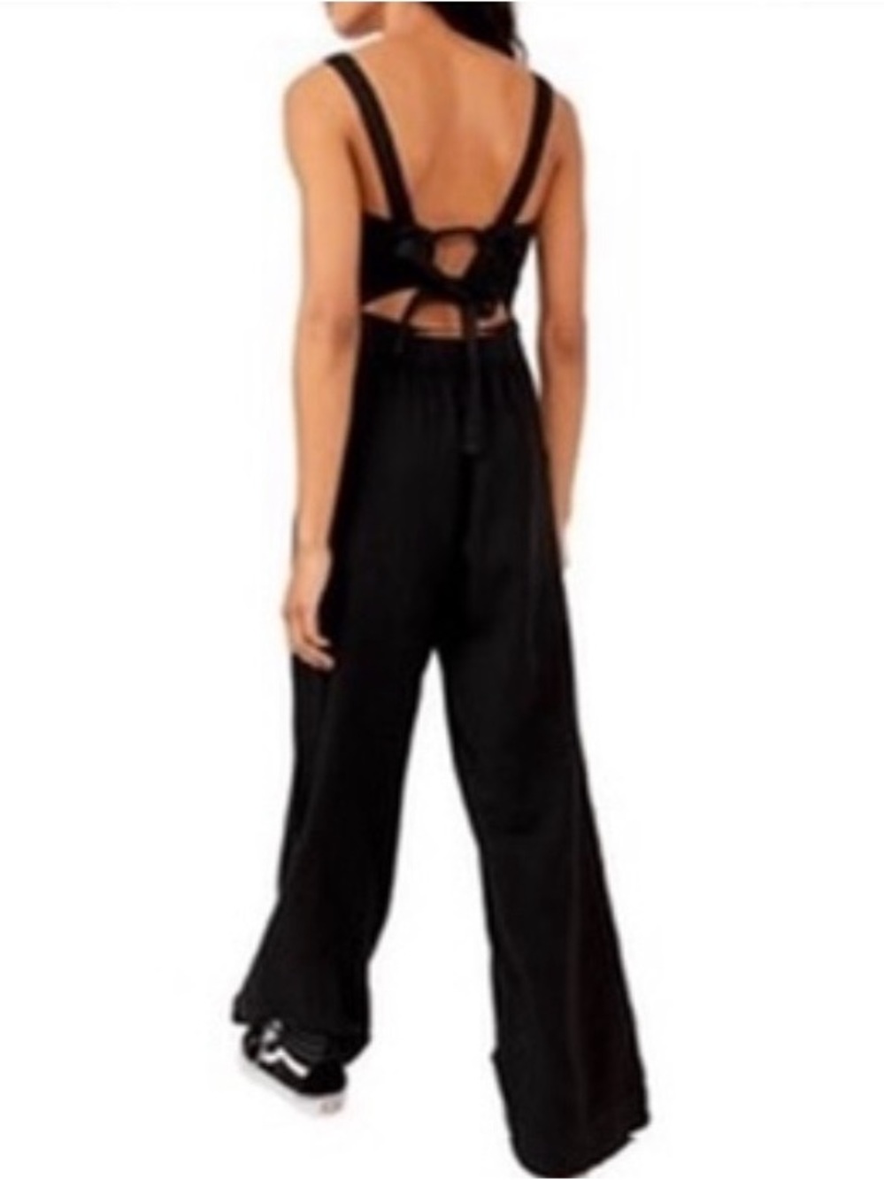 Free Peoppe Call on Me Black Sleeveless Wide-Leg Jumpsuit with Front Zip - Picture 3 of 5